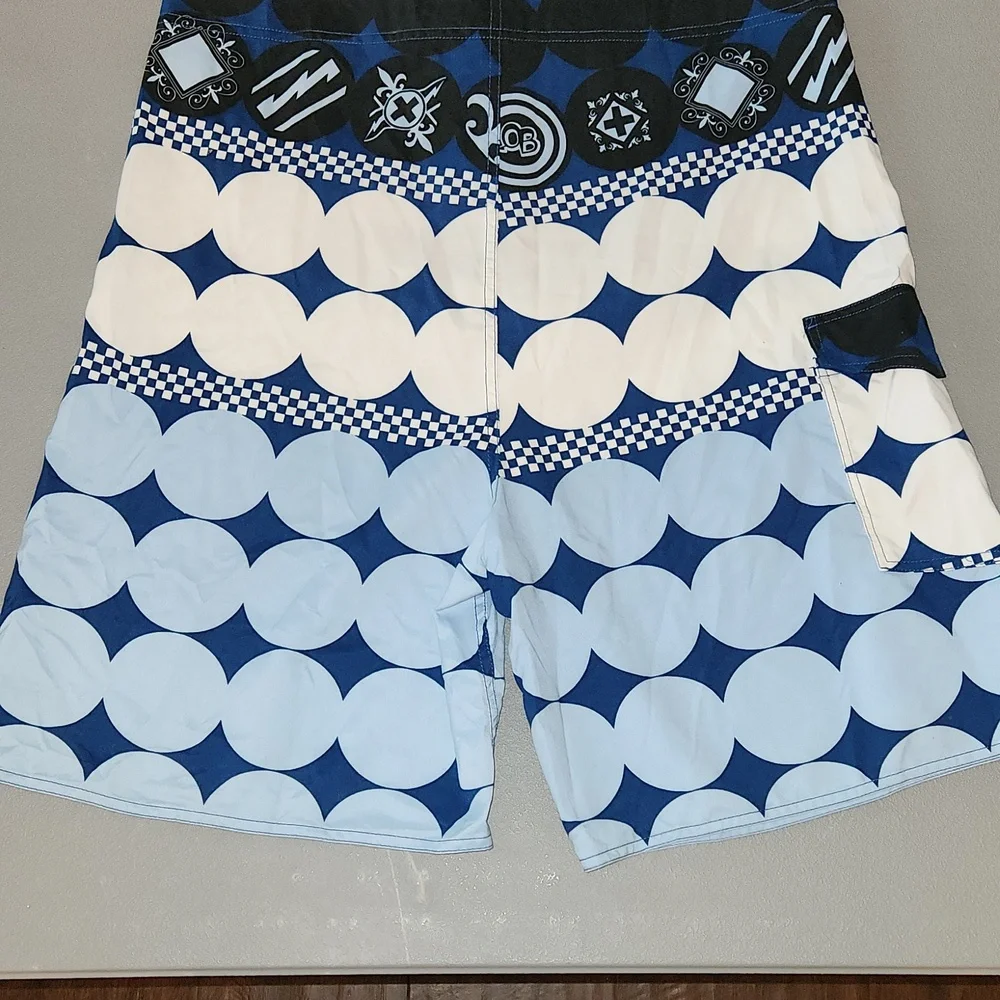 NWT - C&K Swimware - Men's Blue and White Swim Shorts - Size XXL